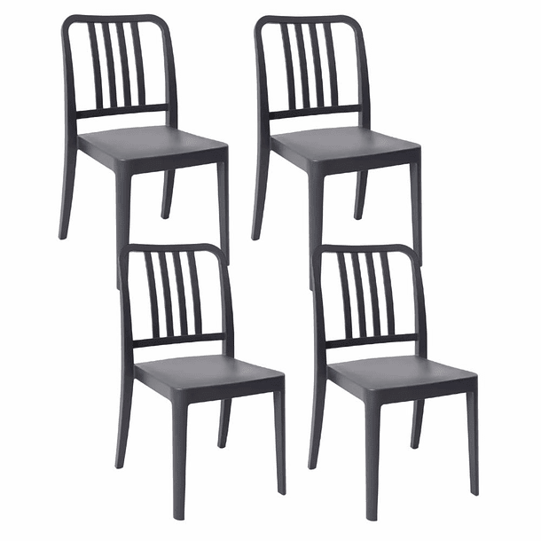 Pack de 4 Sillas Navy - Negras 1