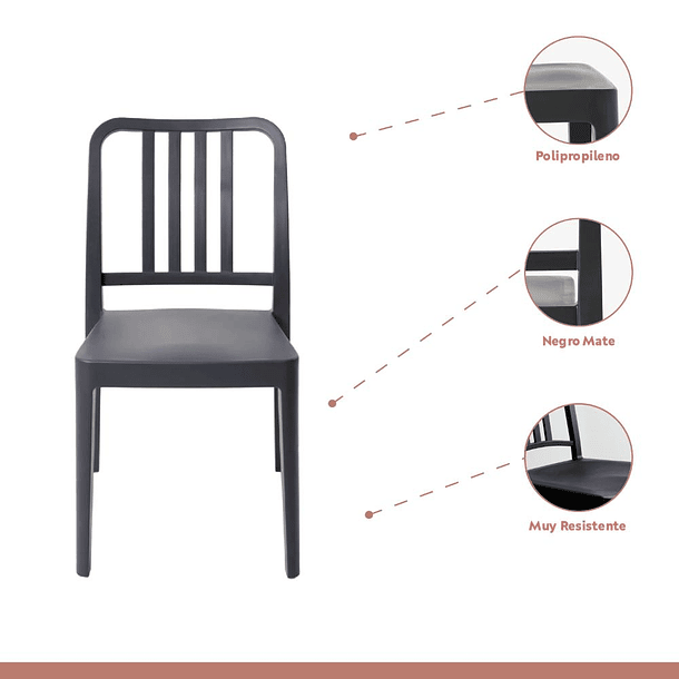 Pack de 4 Sillas Navy - Negras 3