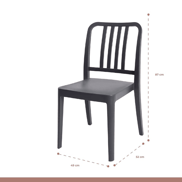 Pack de 4 Sillas Navy - Negras 4