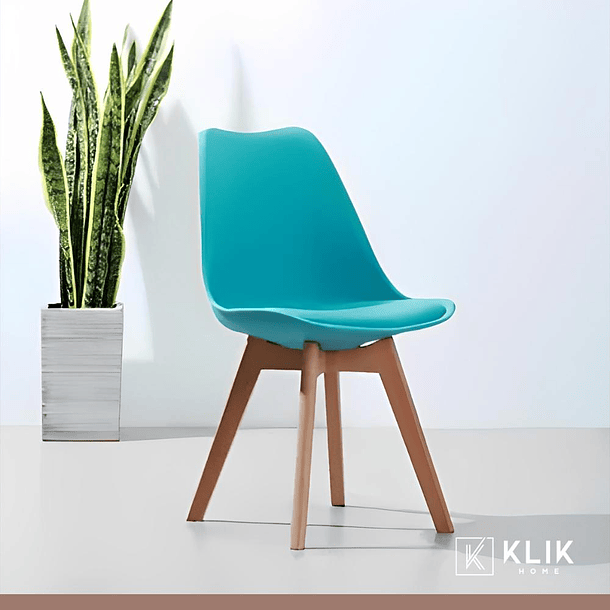 Pack de 4 Sillas Tulip Turquesa 2