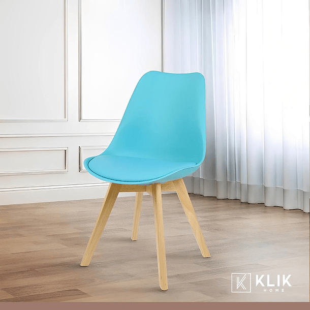 Pack de 4 Sillas Tulip Turquesa 3