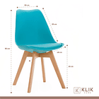 Pack de 4 Sillas Tulip Turquesa 5