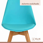 Pack de 4 Sillas Tulip Turquesa 6