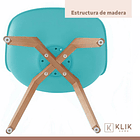 Pack de 4 Sillas Tulip Turquesa 8