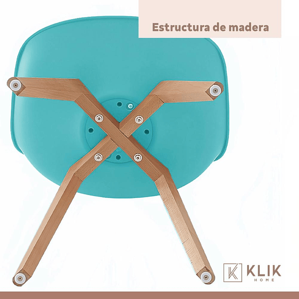 Pack de 4 Sillas Tulip Turquesa 8