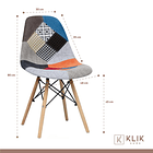 Pack de 4 Sillas Eames Patchwork Acolchada Tradicionales 4
