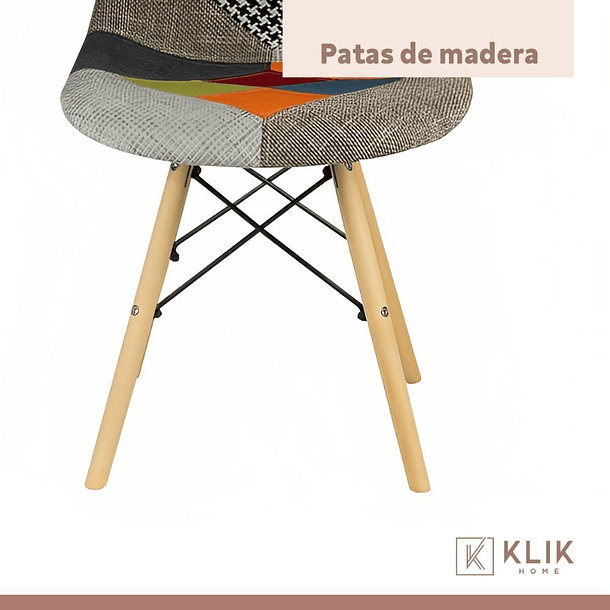 Pack de 4 Sillas Eames Patchwork Acolchada Tradicionales 7