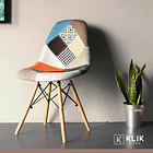 Pack de 4 Sillas Eames Patchwork Acolchada Tradicionales 8