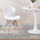 Pack de 4 Sillas Radar Acolchadas Ecocuero Blancas 2