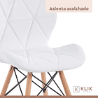 Pack de 4 Sillas Radar Acolchadas Ecocuero Blancas 7