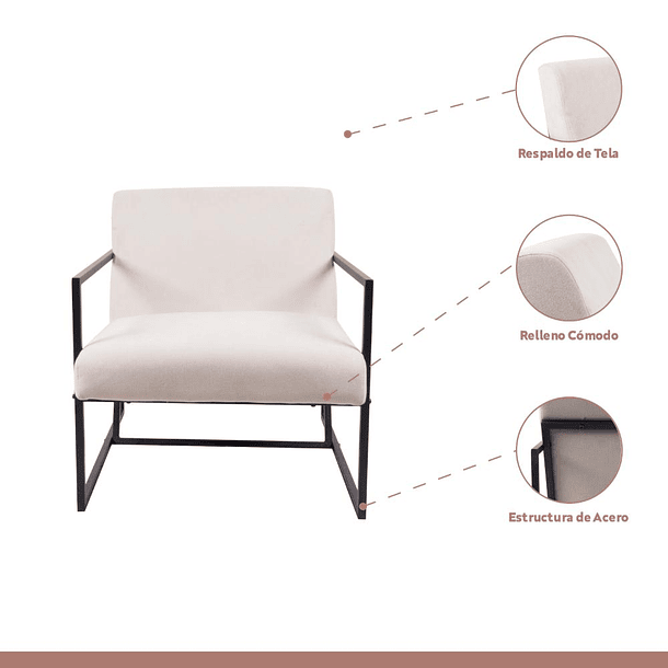 Poltrona Modern Fabric - Beige 3