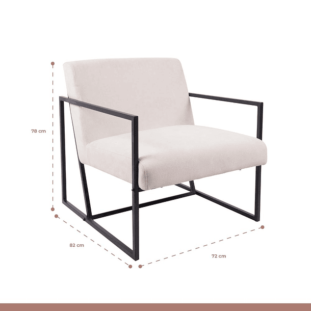 Poltrona Modern Fabric - Beige 4