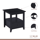 Velador Mesa Lateral Auxiliar con Cajón Bohemio 8