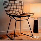 Pack de 4 Sillas Bertoia metal de terraza living comedor acolchada - Negra 2