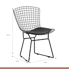 Pack de 4 Sillas Bertoia metal de terraza living comedor acolchada - Negra 4