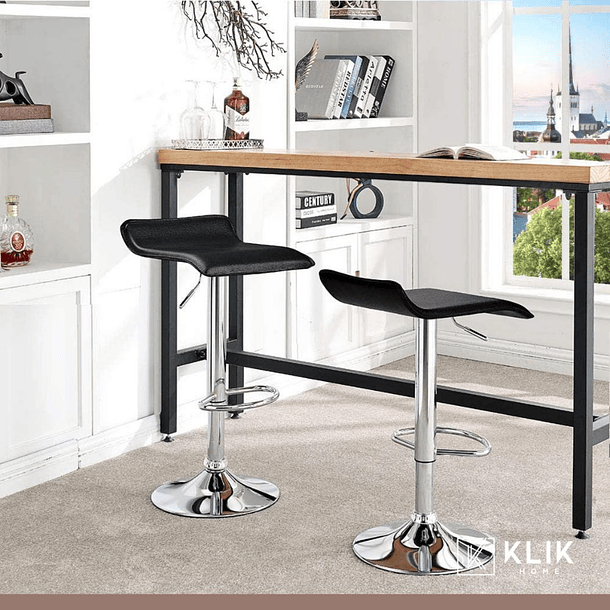 Taburete Piso de Bar Ajustable Simply - Negro 6