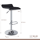 Taburete Piso de Bar Ajustable Simply - Negro 12