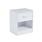 Velador Cajón y Espacio Almacenamiento Minimal Blanco 2