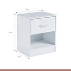 Velador Cajón y Espacio Almacenamiento Minimal Blanco 10