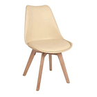 Pack de 4 Sillas Tulip Acolchadas Beige 2