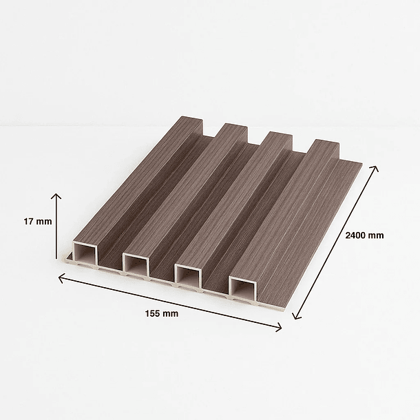 Pack de 16 Revestimientos Siding WPC interior color Gris 4