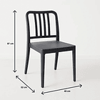Silla de Comedor Restaurant o Terraza Alto Tráfico Navy - Negra 10