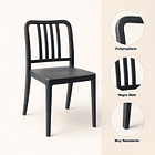 Silla de Comedor Restaurant o Terraza Alto Tráfico Navy - Negra 12