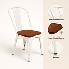 Silla Tolix con asiento de Madera Oscura Walnut - Blanca 12
