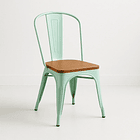 Silla Tolix con asiento de Madera Oscura Walnut - Menta 2