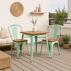 Silla Tolix con asiento de Madera Oscura Walnut - Menta 7