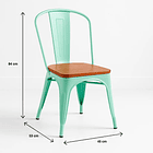 Silla Tolix con asiento de Madera Oscura Walnut - Menta 11