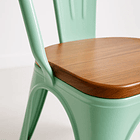 Silla Tolix con asiento de Madera Oscura Walnut - Menta 13