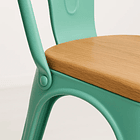 Silla Tolix con asiento de madera clara - Menta 13