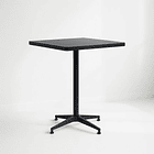 Mesa de restaurant 70x70 de metal cruz y MDF - Negra 1