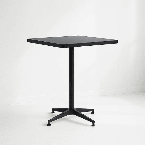 Mesa de restaurant 70x70 de metal cruz y MDF - Negra 1