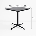 Mesa de restaurant 70x70 de metal cruz y MDF - Negra 4