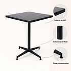 Mesa de restaurant 70x70 de metal cruz y MDF - Negra 5