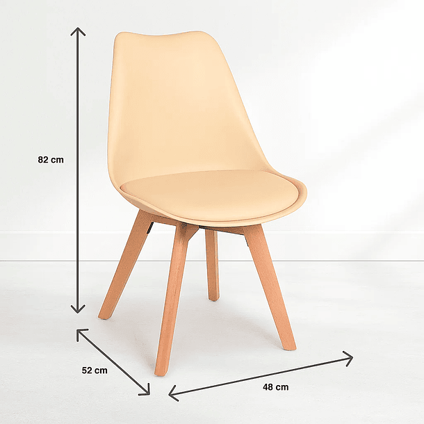 Silla Tulip Acolchada - Beige 11