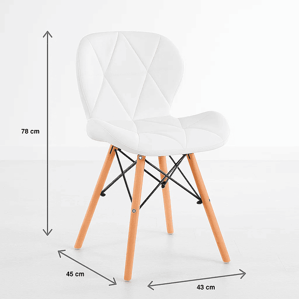 Silla Radar Acolchada Ecocuero - Blanca 11