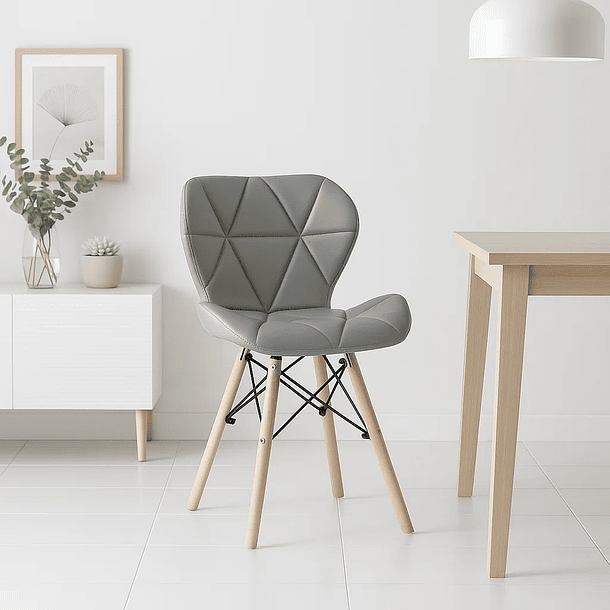 Silla Radar Acolchada Ecocuero - Gris 3