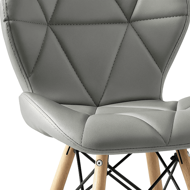 Silla Radar Acolchada Ecocuero - Gris 13