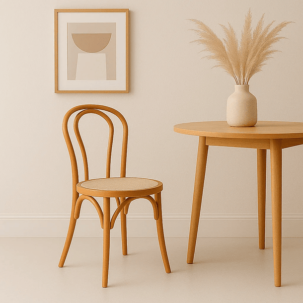 Silla Amelia Vienna Madera Rattan - Natural 2