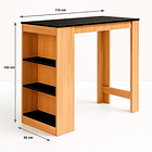 Mesa de cocina organizadora alta color madera con cubierta negra - Negro 4