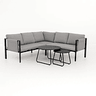 Set Soho 3 Sofás Esquineros Grises y 2 Mesas de Centro 2