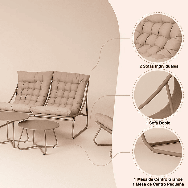 Set Arena 3 Sofás y 2 Mesas de Centro 9