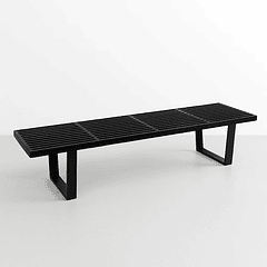 Banqueta de Madera y Metal George Nelson 160cm - Negra