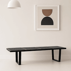 Banqueta de Madera y Metal George Nelson 160cm - Negra
