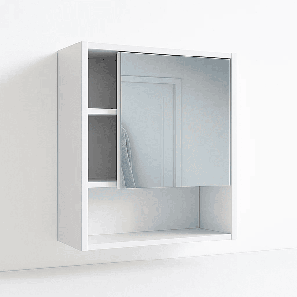 Estante repisa de baño con espejo 1