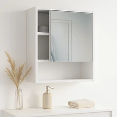 Estante repisa de baño con espejo 40x15x50