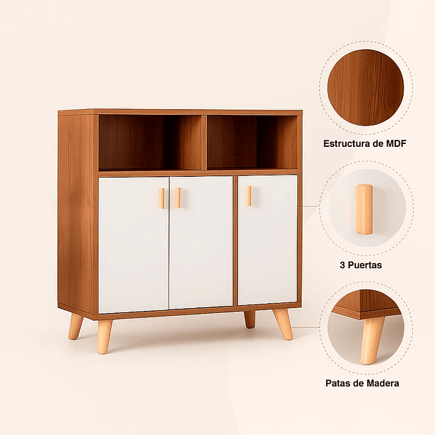 Cómoda Zapatero blanca madera MDF 5